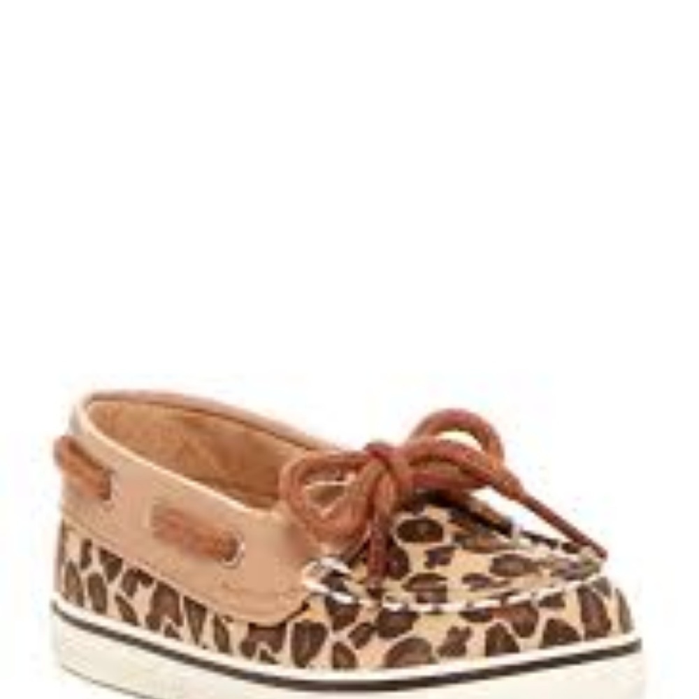 Sperry Biscayne Leopard Crib Boat Shoe (Baby)